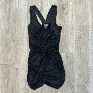 Womens Dots Black/Charcoal Mini Dress - S